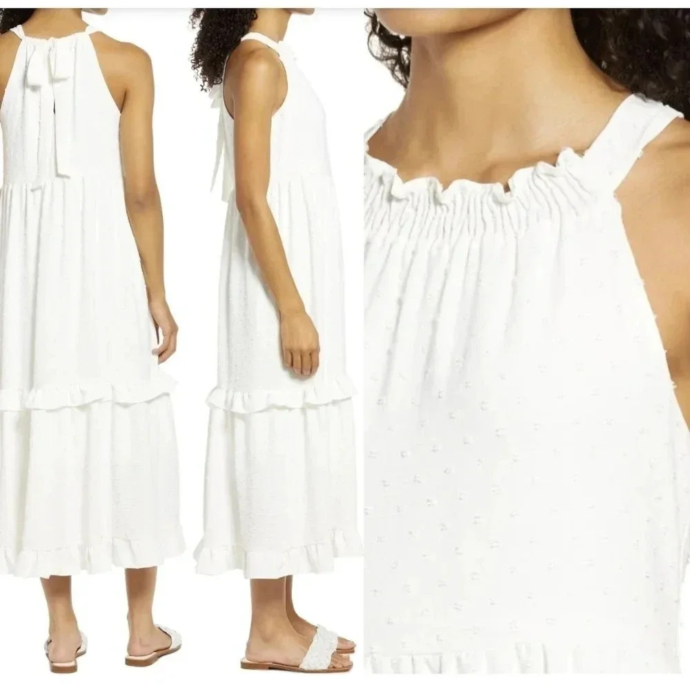 Gibsonlook Clip dot Halter Neck Midi Dress